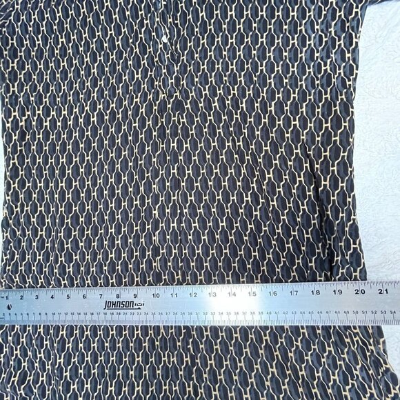 Rock Flower Paper Womens Geometric Print Tunic Shirt Dress Medium Blue Rayon - Picture 8 of 9